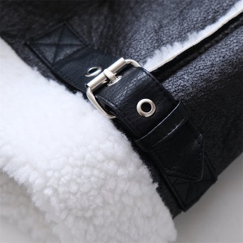 Loose Motorcycle Lamb Fur Women's Fur Integrated Thickening Vest All-match Fashion Waistcoat Outerwear Vest